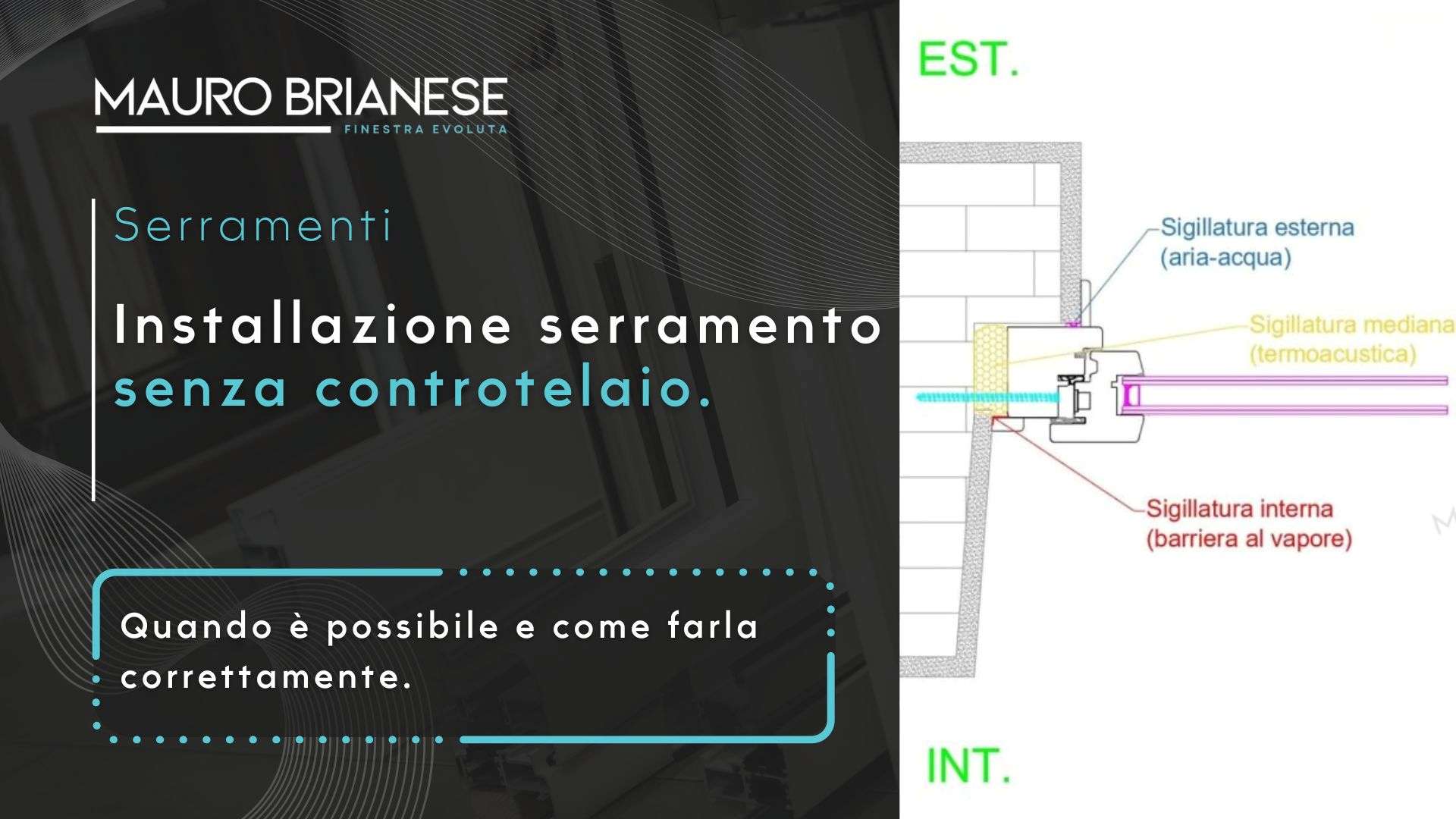 Installazione serramento senza controtelaio.